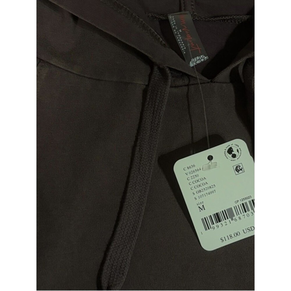 Free People Movement Hot Shot Smocked Skirt Set Hoodie Top Cocoa Medium NEW NWT - Picture 11 of 12